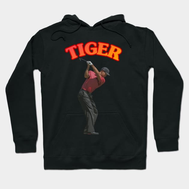 Tiger Woods Golf Swing Hoodie by YungBick